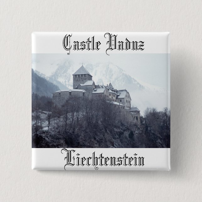 Badge Carré 5 Cm Château Vaduz Liechtenstein (Devant)