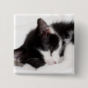 Badge Carré 5 Cm Chaton de sommeil