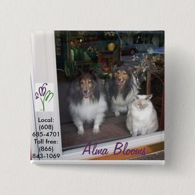 Badge Carré 5 Cm Chats & Chiens (Devant)