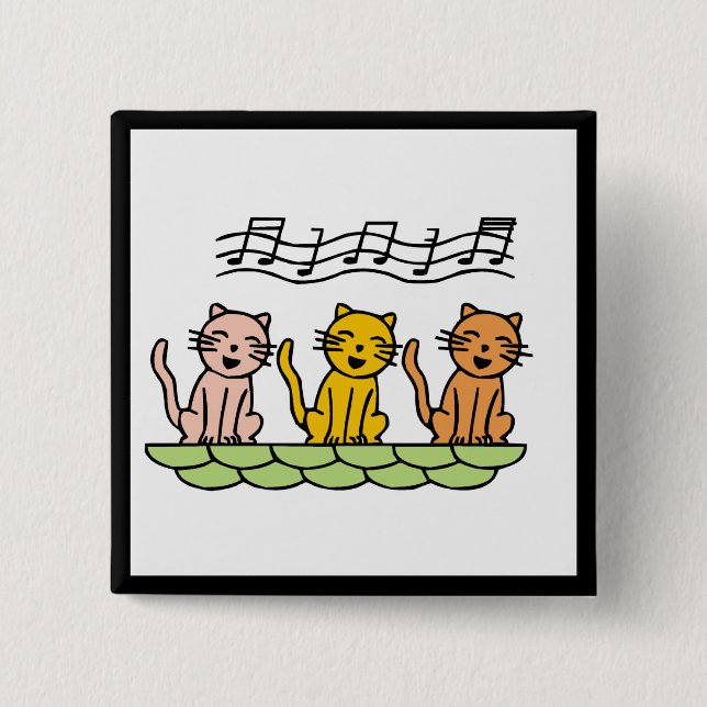 Badge Carré 5 Cm Chats de chant T-shirts et cadeaux (Devant)