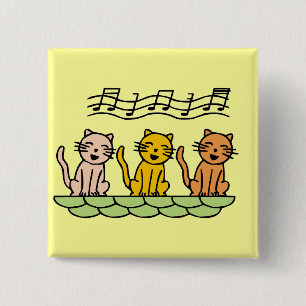 Badge Carré 5 Cm Chats de chant T-shirts et cadeaux