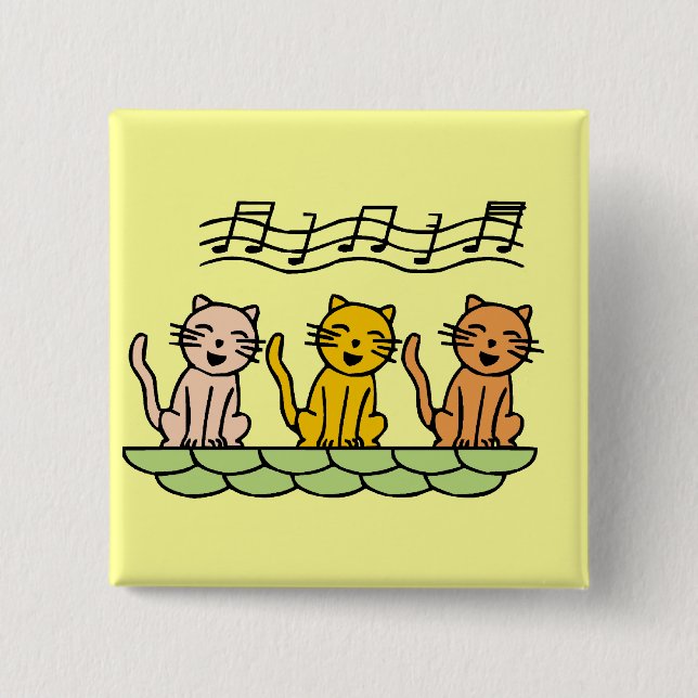 Badge Carré 5 Cm Chats de chant T-shirts et cadeaux (Devant)