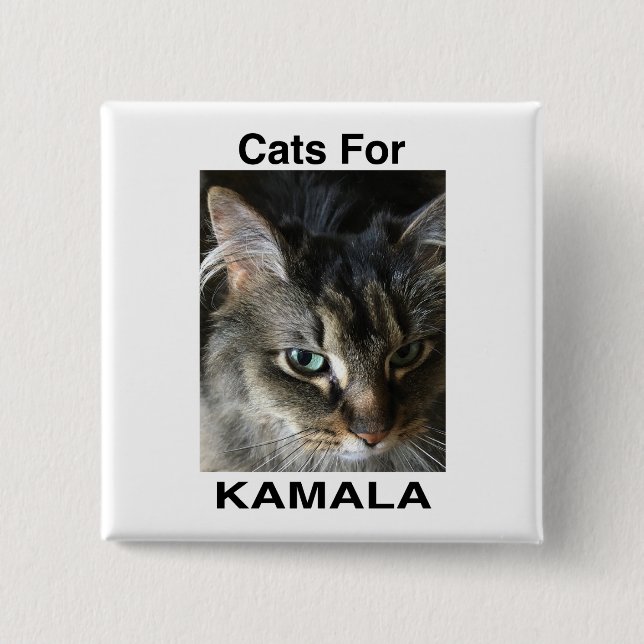 Badge Carré 5 Cm Chats Lelo pour Kamala (Devant)
