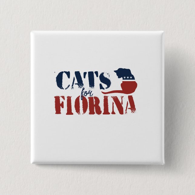 Badge Carré 5 Cm Chats pour Carly Fiorina (Devant)