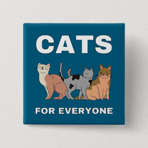 Badge Carré 5 Cm Chats pour tous