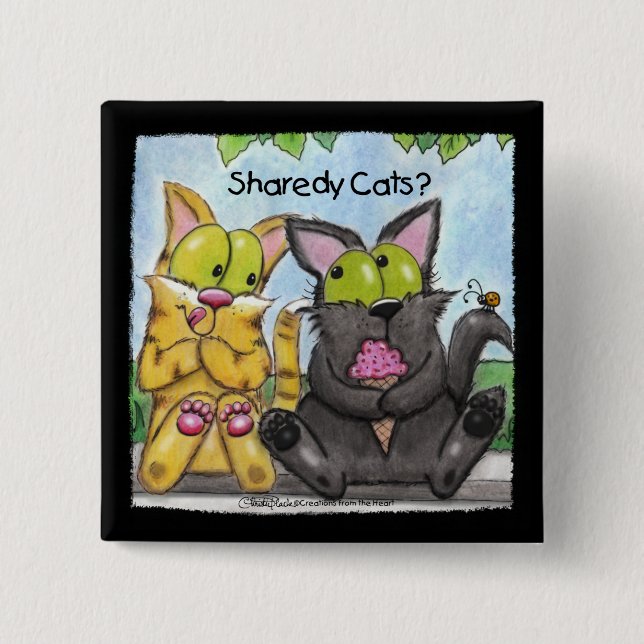 Badge Carré 5 Cm Chats Sharedy - Silencieux et pourri (Devant)