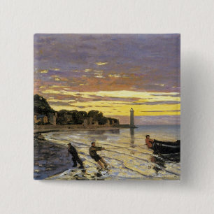 Badge Carré 5 Cm Chauffage d'un bateau, Honfleur