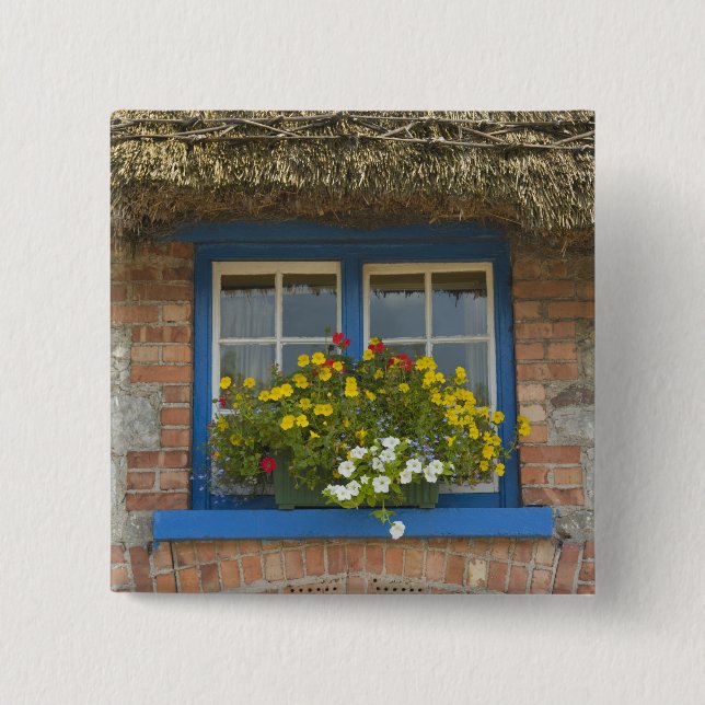 Badge Carré 5 Cm Chaumière, Adare, comté de Limerick, (Devant)