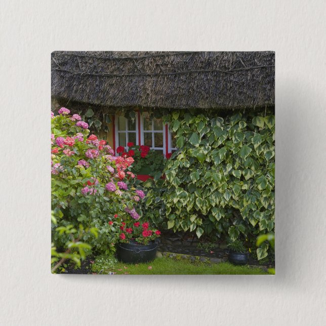 Badge Carré 5 Cm Chaumière, Adare, comté de Limerick, (Devant)