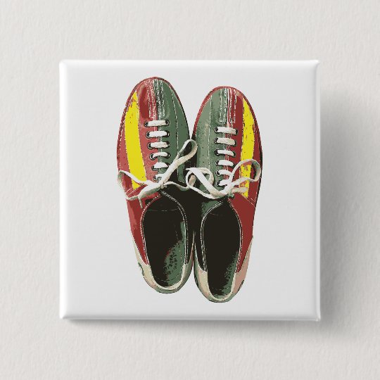 Badge Carré 5 Cm Chaussure de bowling vintage de chaussures de | Zazzle.fr