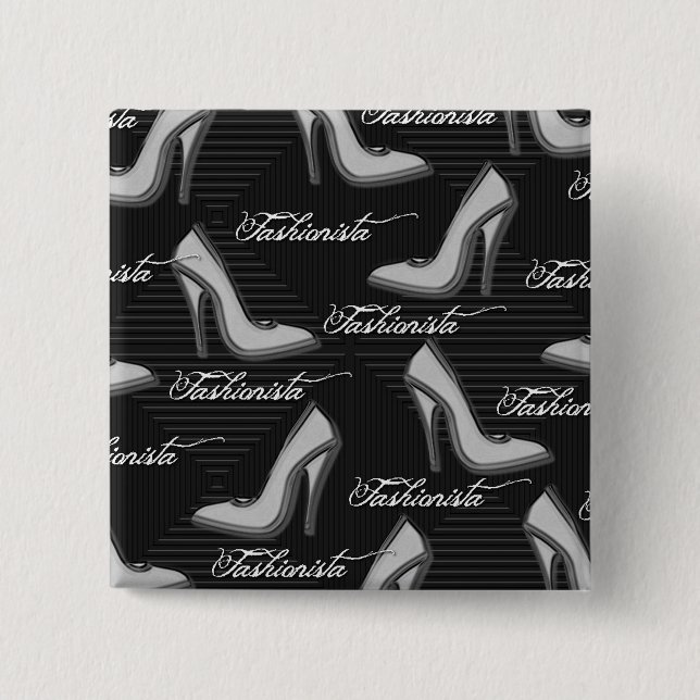 Badge Carré 5 Cm Chaussures blanches-Bouton-fashionista (Devant)