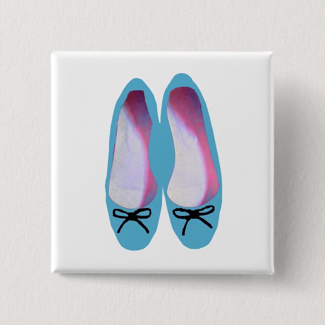 Badge Carré 5 Cm Chaussures bleues (Devant)