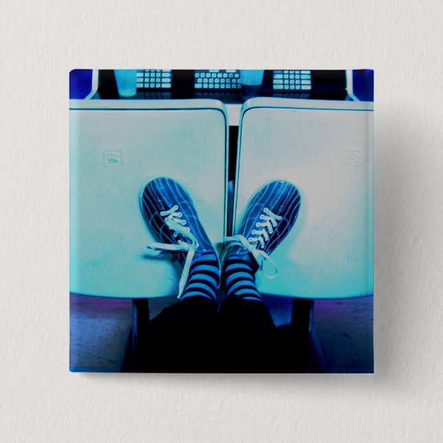 Badge Carré 5 Cm chaussures de bowling (Devant)