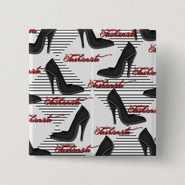 Badge Carré 5 Cm Chaussures noires-Fashionista-Button (Devant)