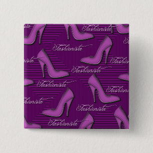 Badge Carré 5 Cm Chaussures roses-Fashionista-Button