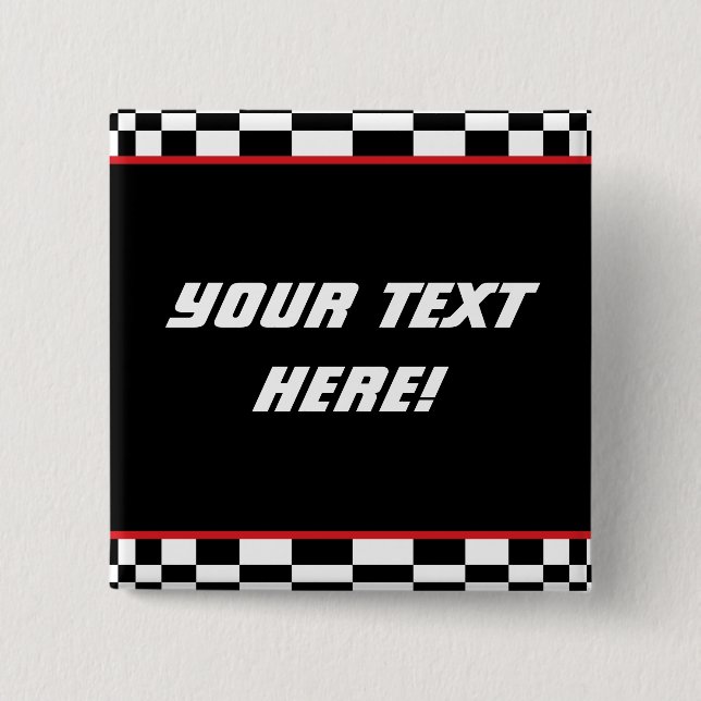 Badge Carré 5 Cm Checkered Square (Devant)