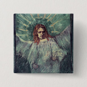 Badge Carré 5 Cm Chef d'un ange, après Rembrandt, 1889
