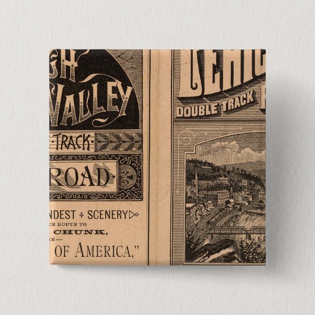 Badge Carré 5 Cm Chemin de fer de Lehigh Valley (Devant)