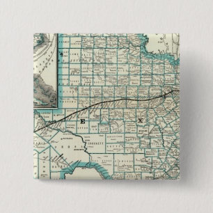 Badge Carré 5 Cm Chemin de fer pacifique du Texas