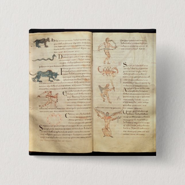 Badge Carré 5 Cm Chemin de la lune à travers les constellations (Devant)