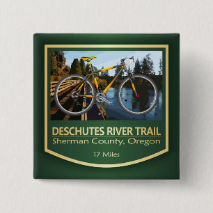 Badge Carré 5 Cm Chemin de la rivière Deschutes (vélo2)