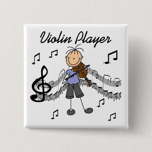 Badge Carré 5 Cm Chemise Fille Joueuse de Violon et Cadeaux