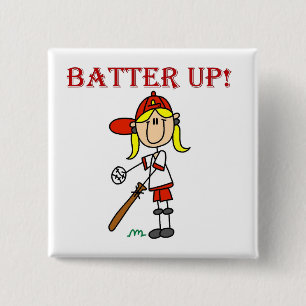 Badge Carré 5 Cm Chemises de softball pour filles Batter Up avec te