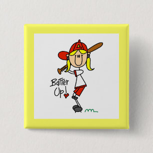 Badge Carré 5 Cm Chemises et Cadeaux de Baseball pour Filles Batter