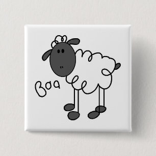 Badge Carré 5 Cm Chemises et Cadeaux Mouton dit Bêê