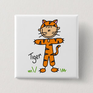 Badge Carré 5 Cm Chemises et cadeaux pour se déguiser en tigre