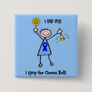 Badge Carré 5 Cm Chemo Bell - Colon Cancer Woman