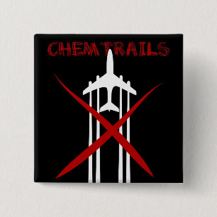 Badge Carré 5 Cm Chemtrails ont tort sur noir