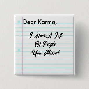 Badge Carré 5 Cm Cher Bouton Karma