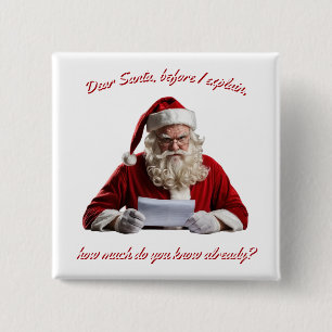 Badge Carré 5 Cm Cher Père Noël... Fantastique Père Noël, Noël