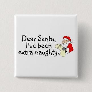 Badge Carré 5 Cm Cher Père Noël Ive été extra vilain
