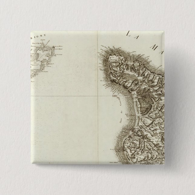 Badge Carré 5 Cm Cherbourg (Devant)