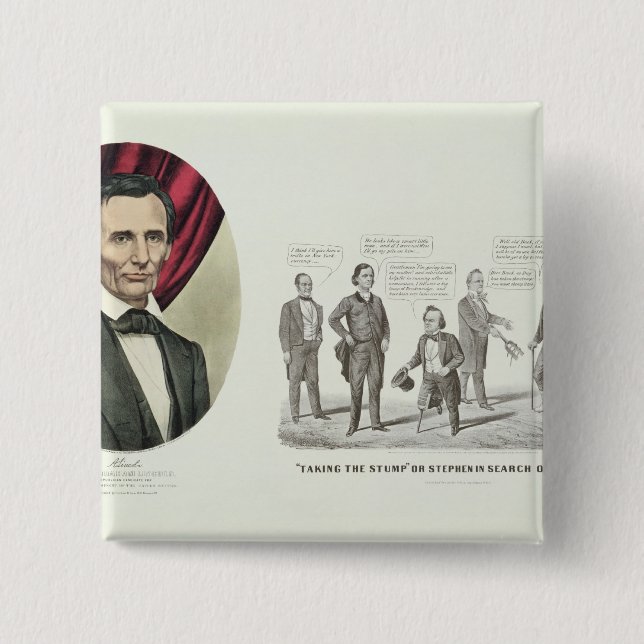 Badge Carré 5 Cm Chéri. Abraham Lincoln (Devant)
