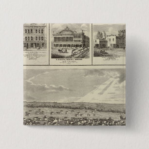 Badge Carré 5 Cm Cherokee, Iowa, 1875 commerces à Centerville