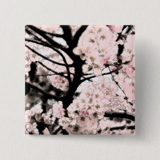Badge Carré 5 Cm Cherry Blossom édité