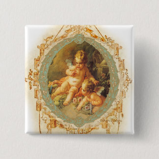 Badge Carré 5 Cm Cherub Angel Design Vintage en français