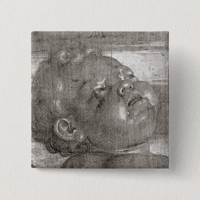 Badge Carré 5 Cm Cherubim pleurant, 1521 (Devant)