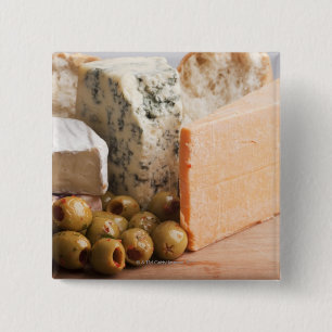Badge Carré 5 Cm chese et olives