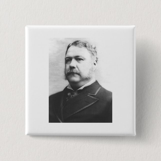 Badge Carré 5 Cm Chester A. Arthur 21e Président (Devant)