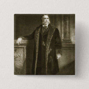 Badge Carré 5 Cm Chester Alan Arthur, 21ème président du St uni