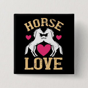 Badge Carré 5 Cm Cheval - Horse Love