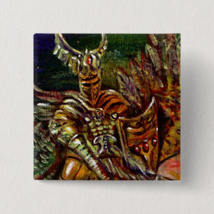 BADGE CARRÉ 5 CM CHEVALIER SOMBRE