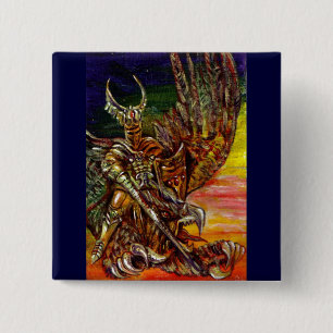 BADGE CARRÉ 5 CM CHEVALIER SOMBRE