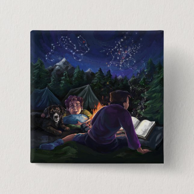 Badge Carré 5 Cm Chevaliers d'été (Devant)