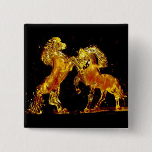 Badge Carré 5 Cm Chevaux en verre de Venise Italie