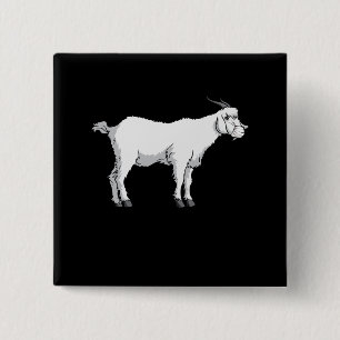Badge Carré 5 Cm Chèvre portant un masque médical